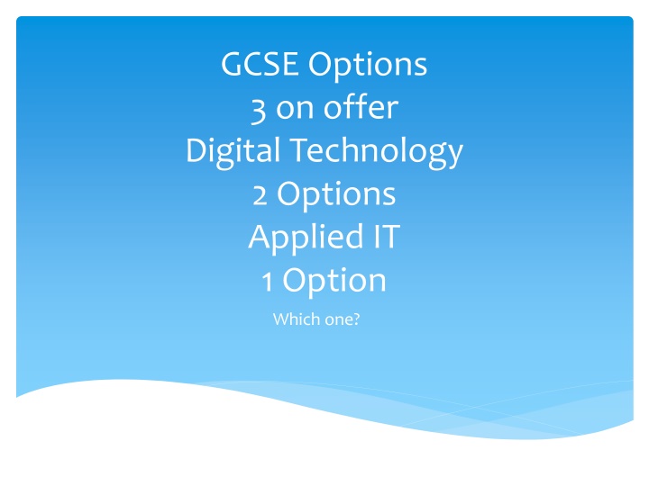 gcse options 3 on offer digital technology