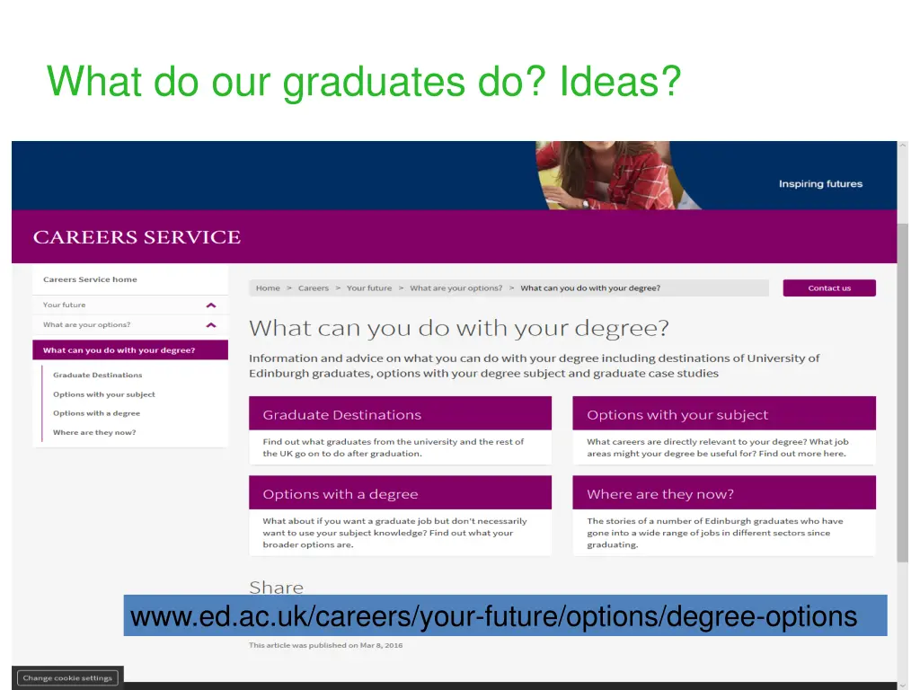 what do our graduates do ideas