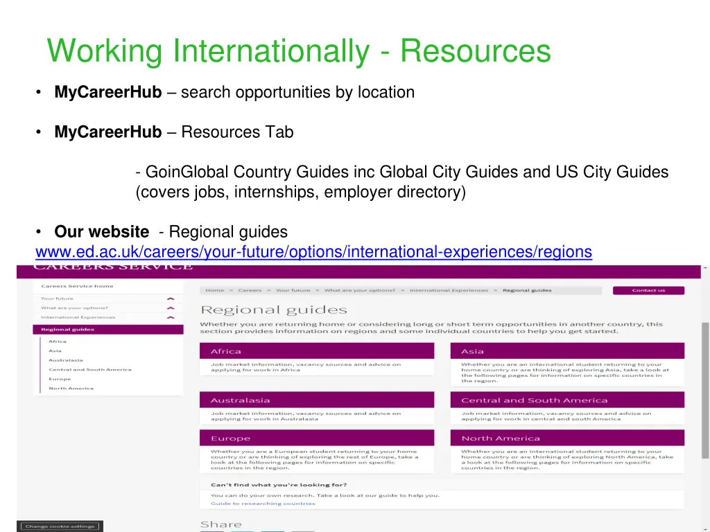 working internationally resources