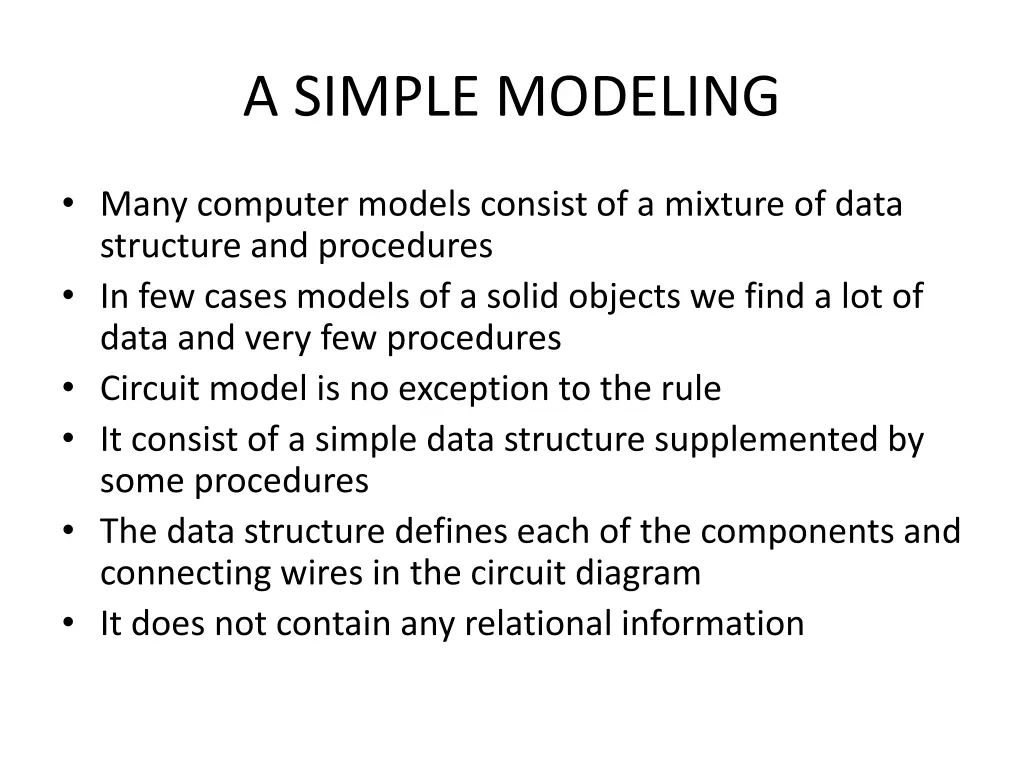 a simple modeling