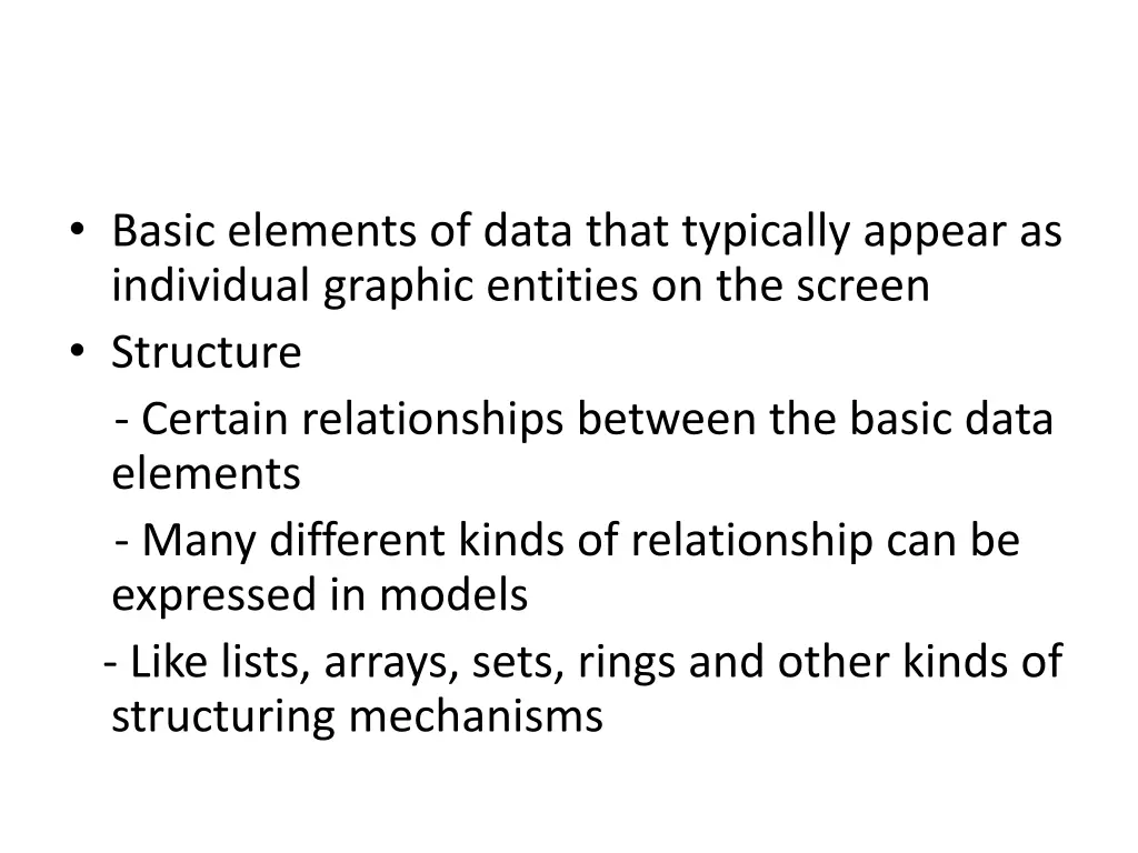 basic elements of data that typically appear