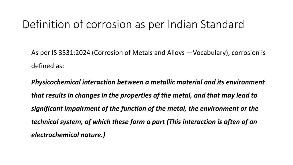 definition of corrosion as per indian standard
