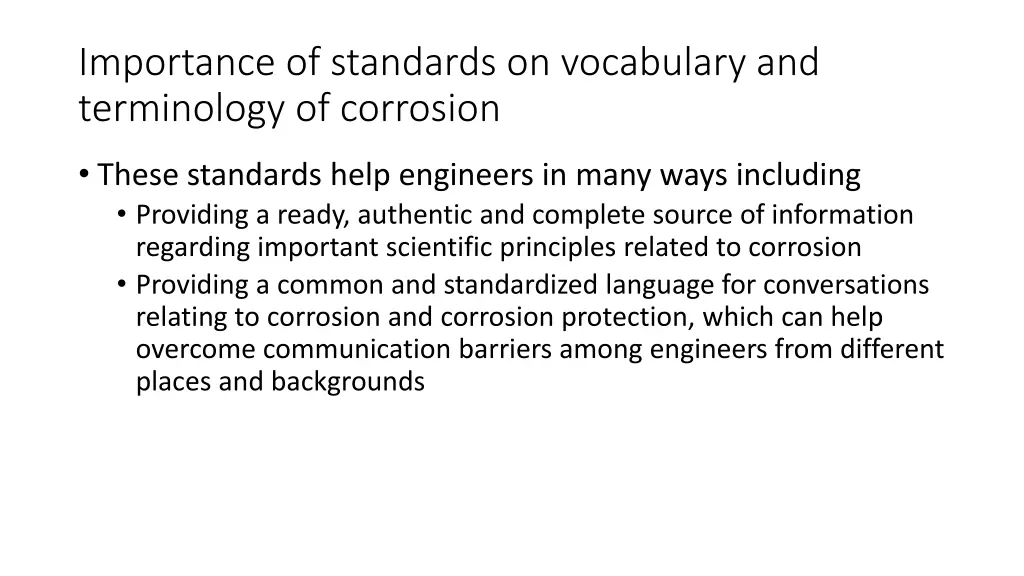 importance of standards on vocabulary