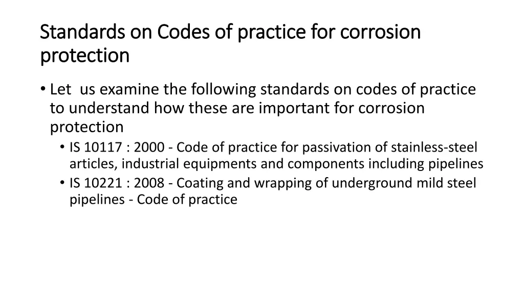 standards on codes of practice for corrosion 1
