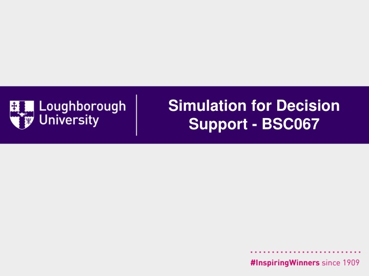 simulation for decision support bsc067