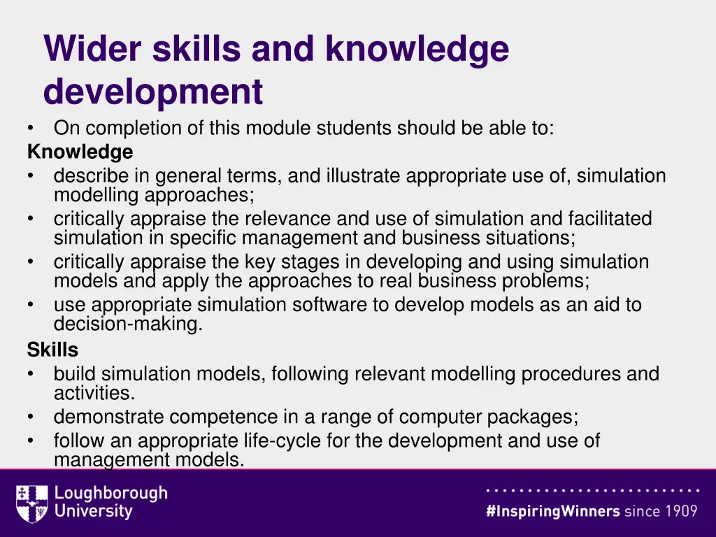 wider skills and knowledge development