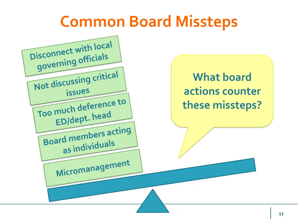 common board missteps