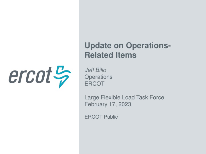 update on operations related items