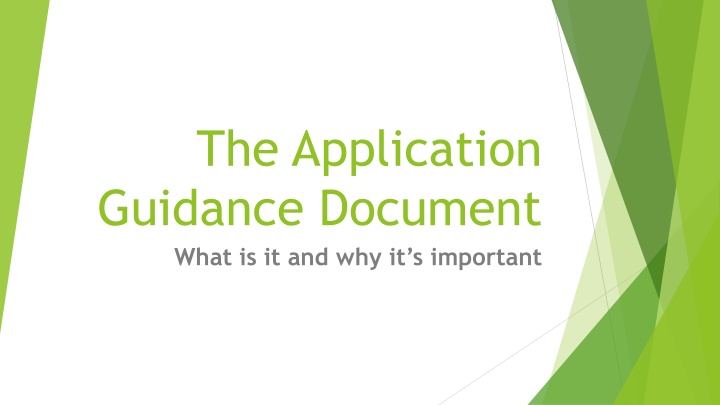the application guidance document what