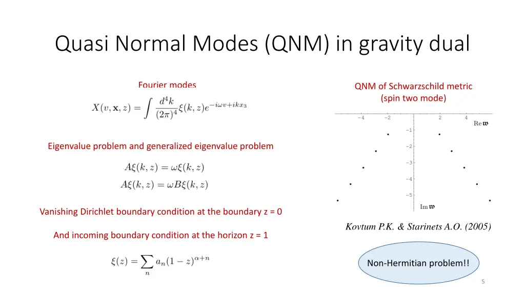 quasi normal modes qnm in gravity dual
