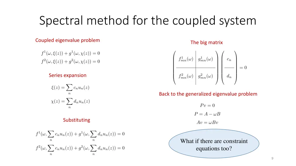 spectral method for the coupled system