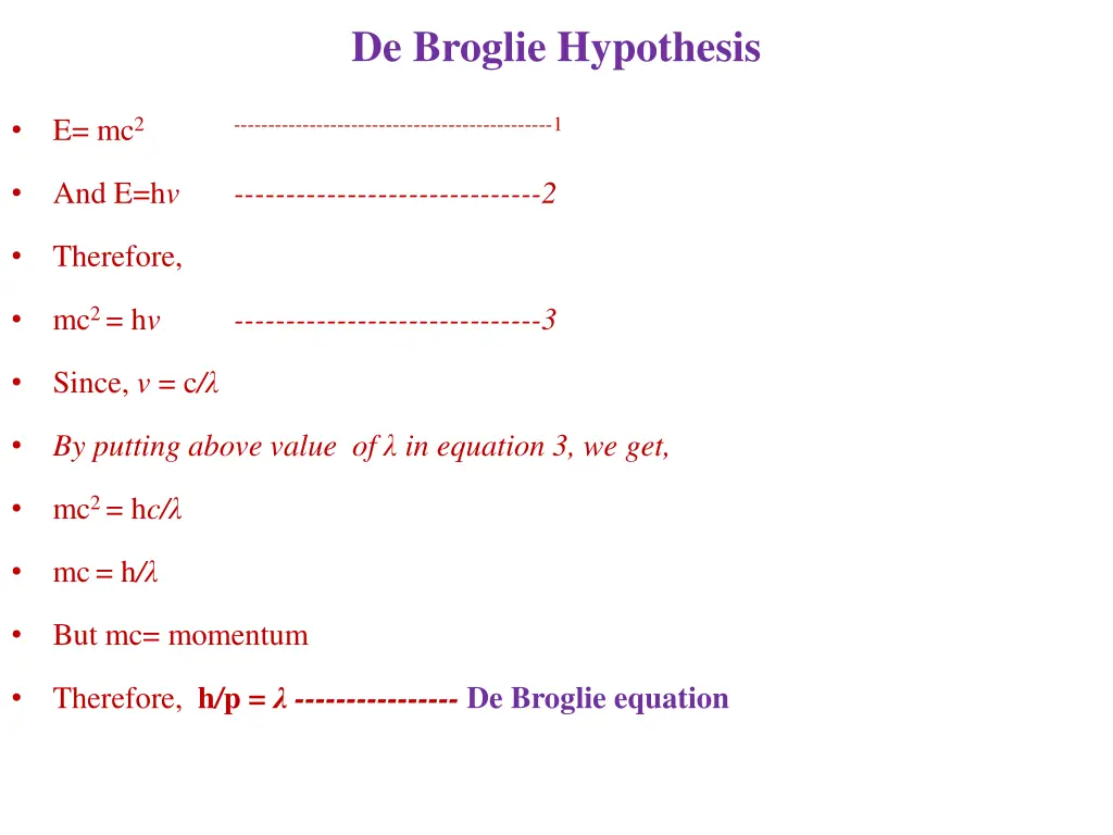 de broglie hypothesis 1