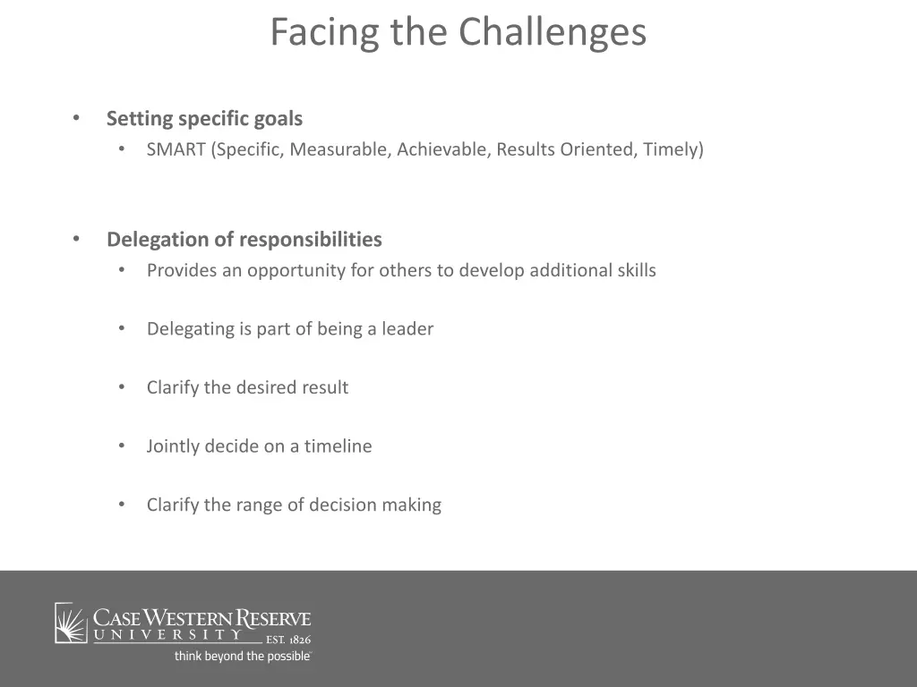 facing the challenges