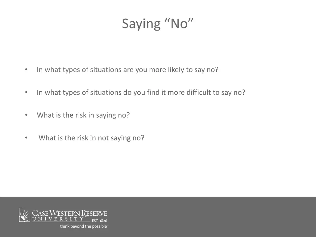 saying no