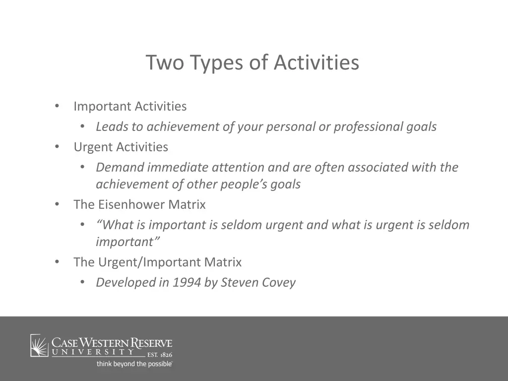 two types of activities