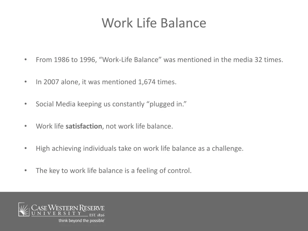 work life balance