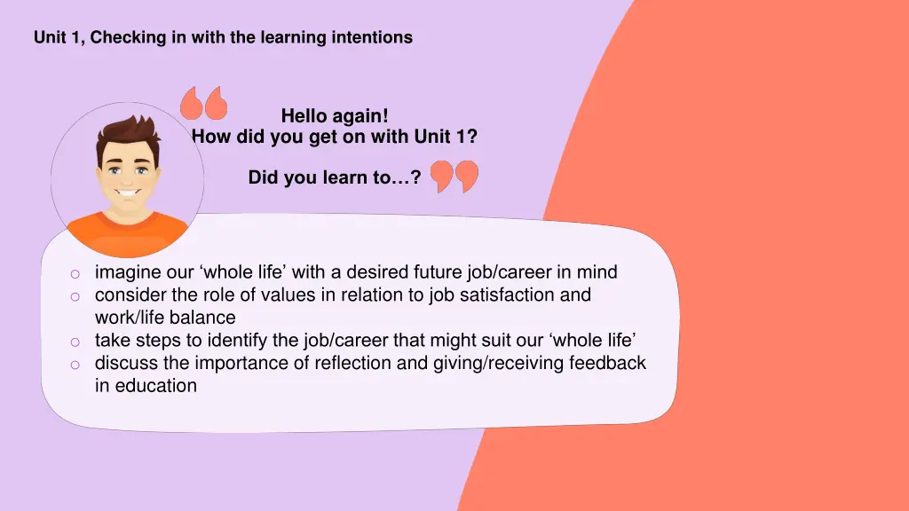 unit 1 checking in with the learning intentions