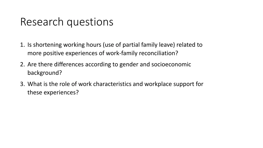 research questions