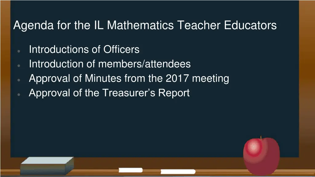 agenda for the il mathematics teacher educators