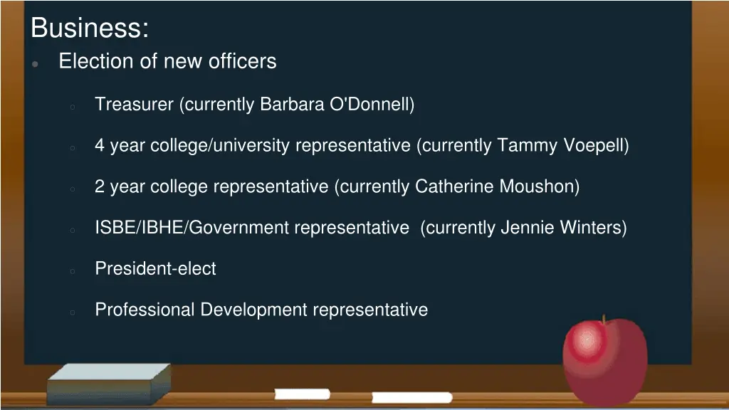 business election of new officers