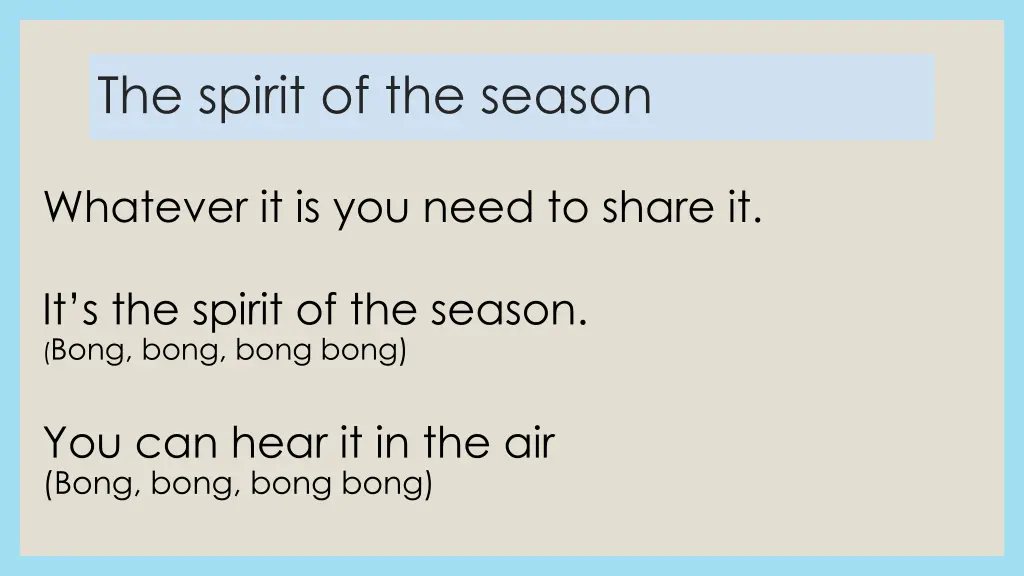 the spirit of the season 1