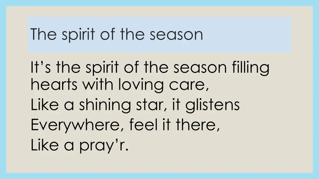 the spirit of the season 3