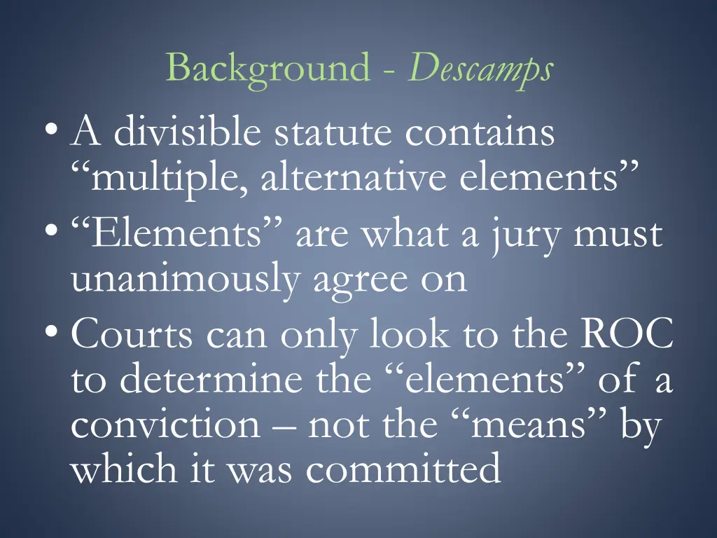 background descamps a divisible statute contains