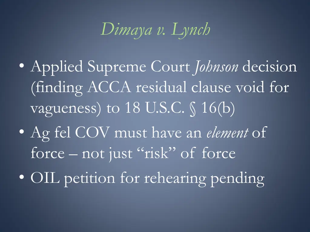 dimaya v lynch
