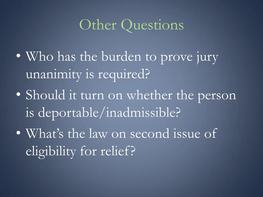 other questions
