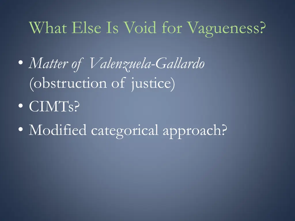 what else is void for vagueness