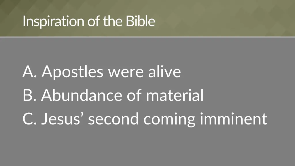 inspiration of the bible 1