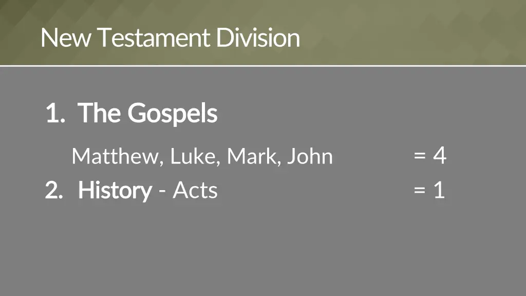 new testament division