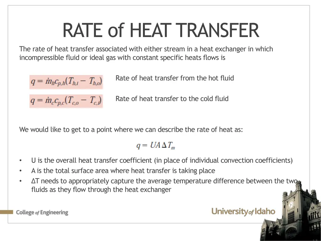 rate of heat transfer the rate of heat transfer