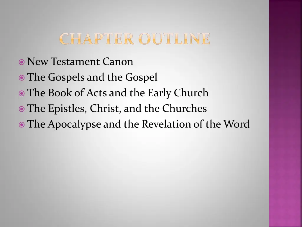 chapter outline