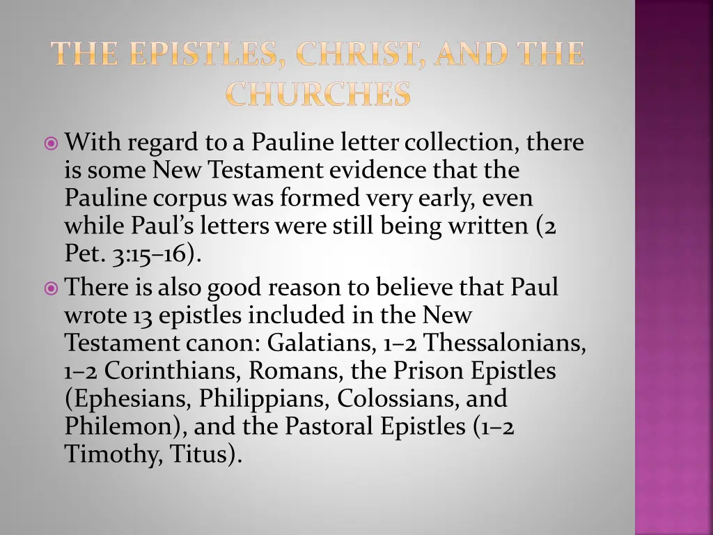 the epistles christ and the churches 1