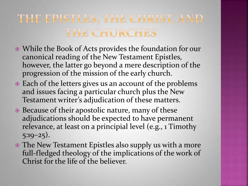 the epistles the christ and the churches
