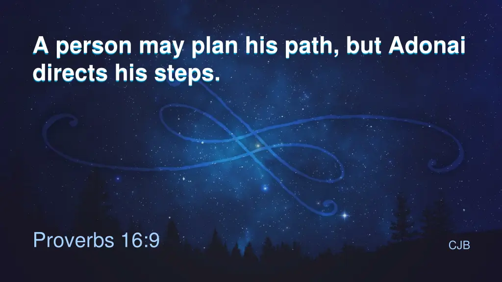 a person may plan his path but adonai directs