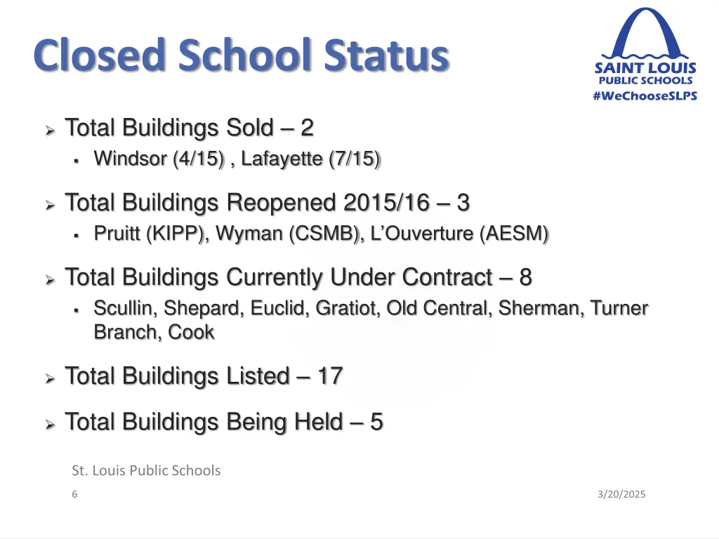 closed school status