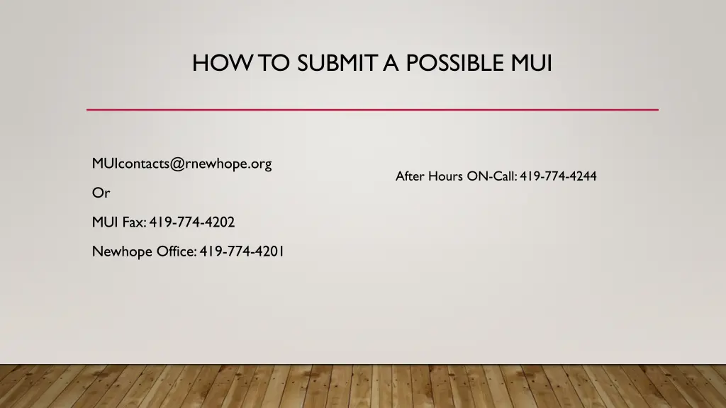how to submit a possible mui
