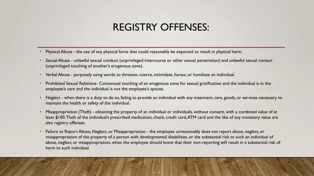 registry offenses
