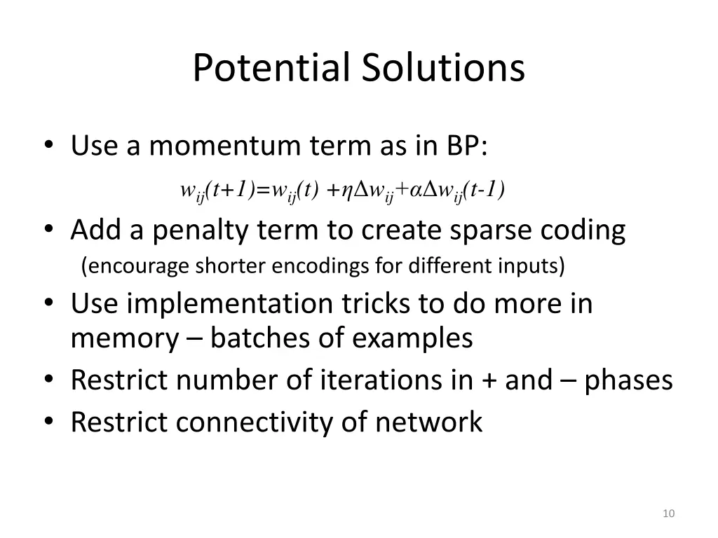 potential solutions