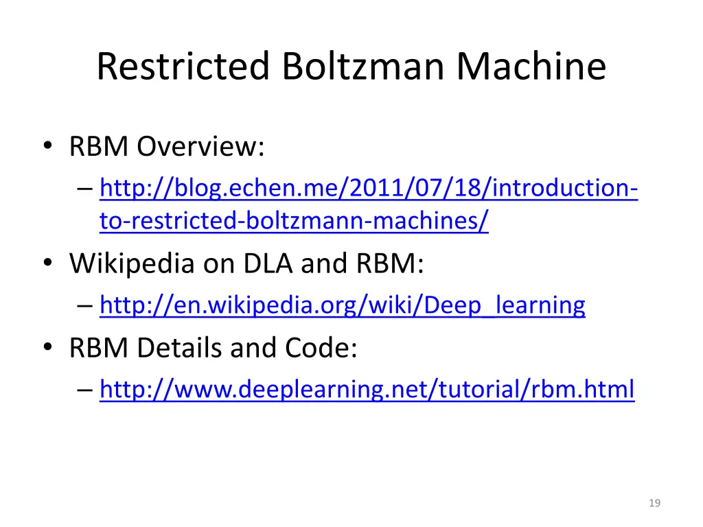 restricted boltzman machine
