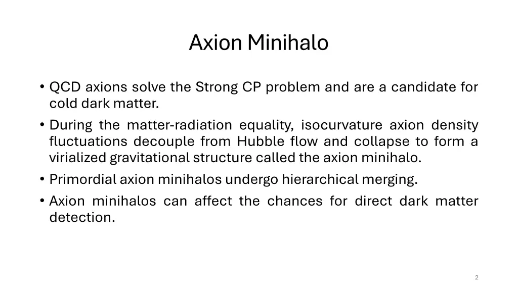 axion minihalo