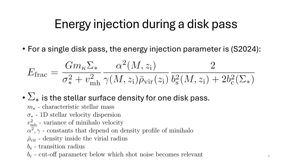 energy injection during a disk pass