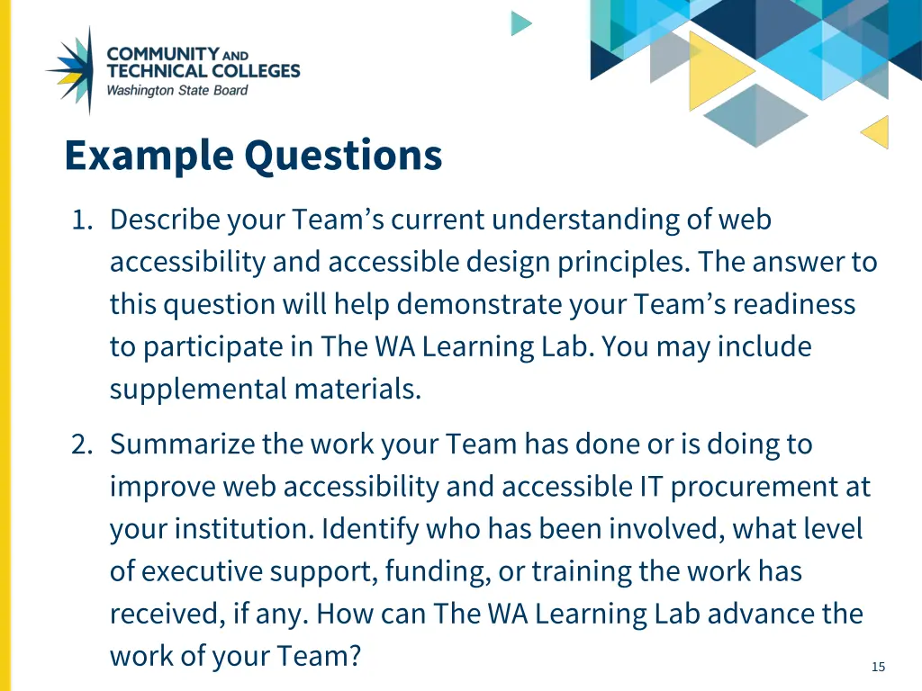 example questions
