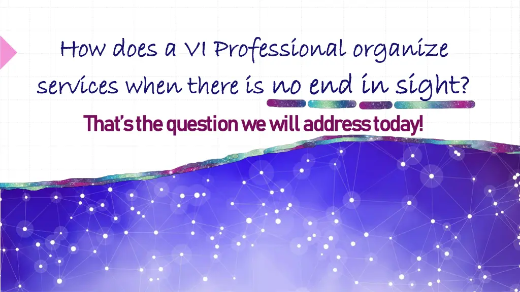 how does a vi professional organize how does