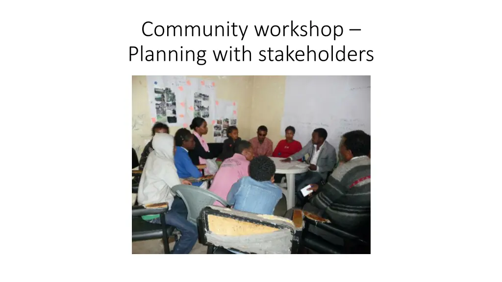 community workshop planning with stakeholders