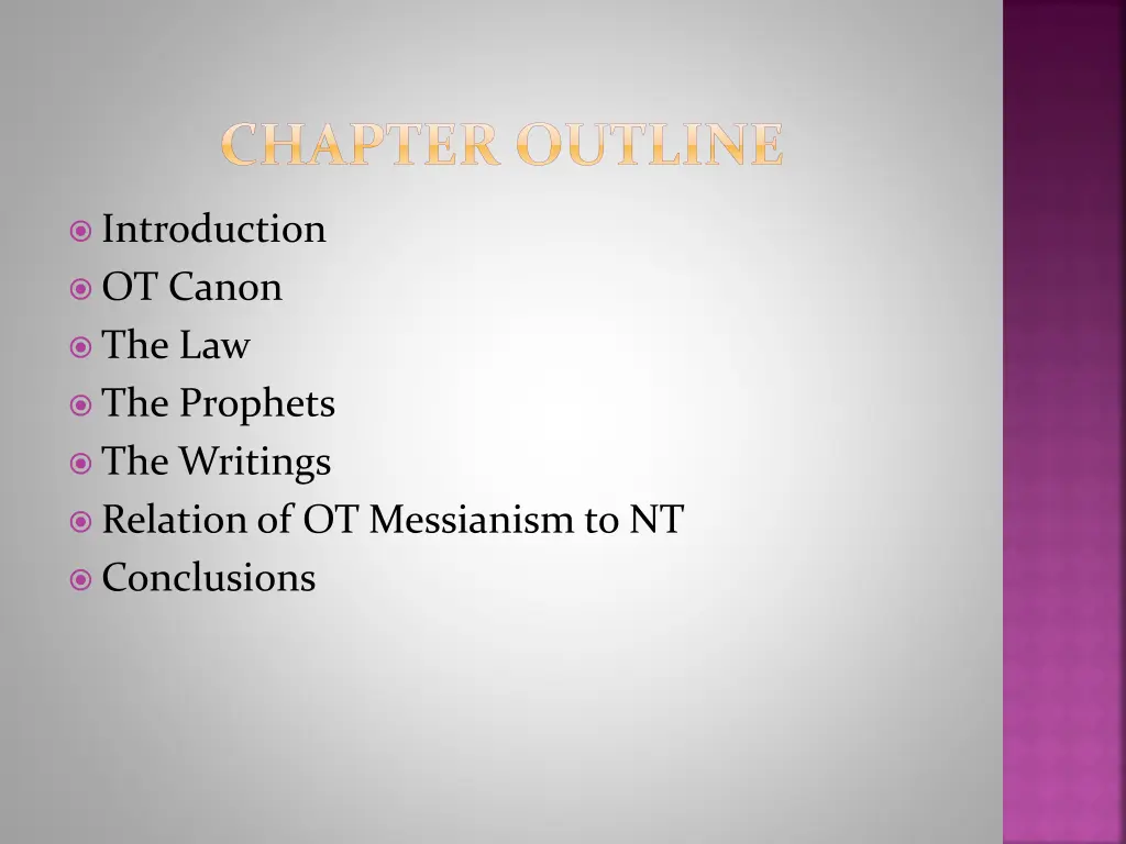 chapter outline