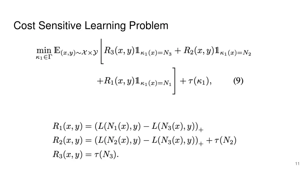 cost sensitive learning problem