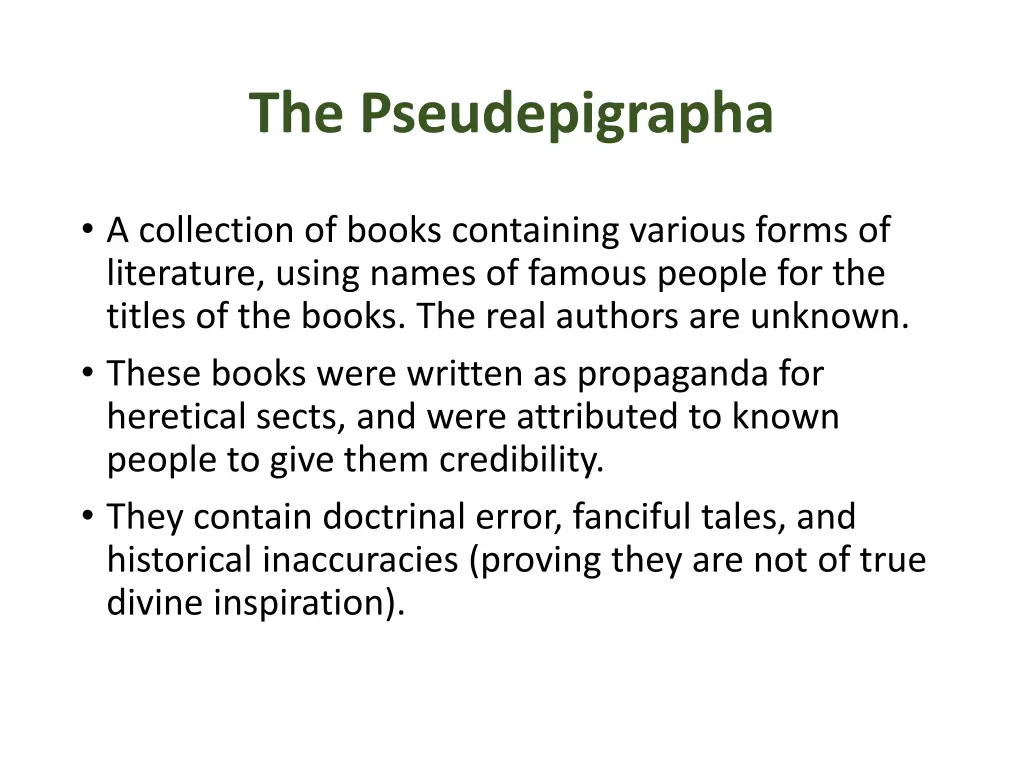 the pseudepigrapha
